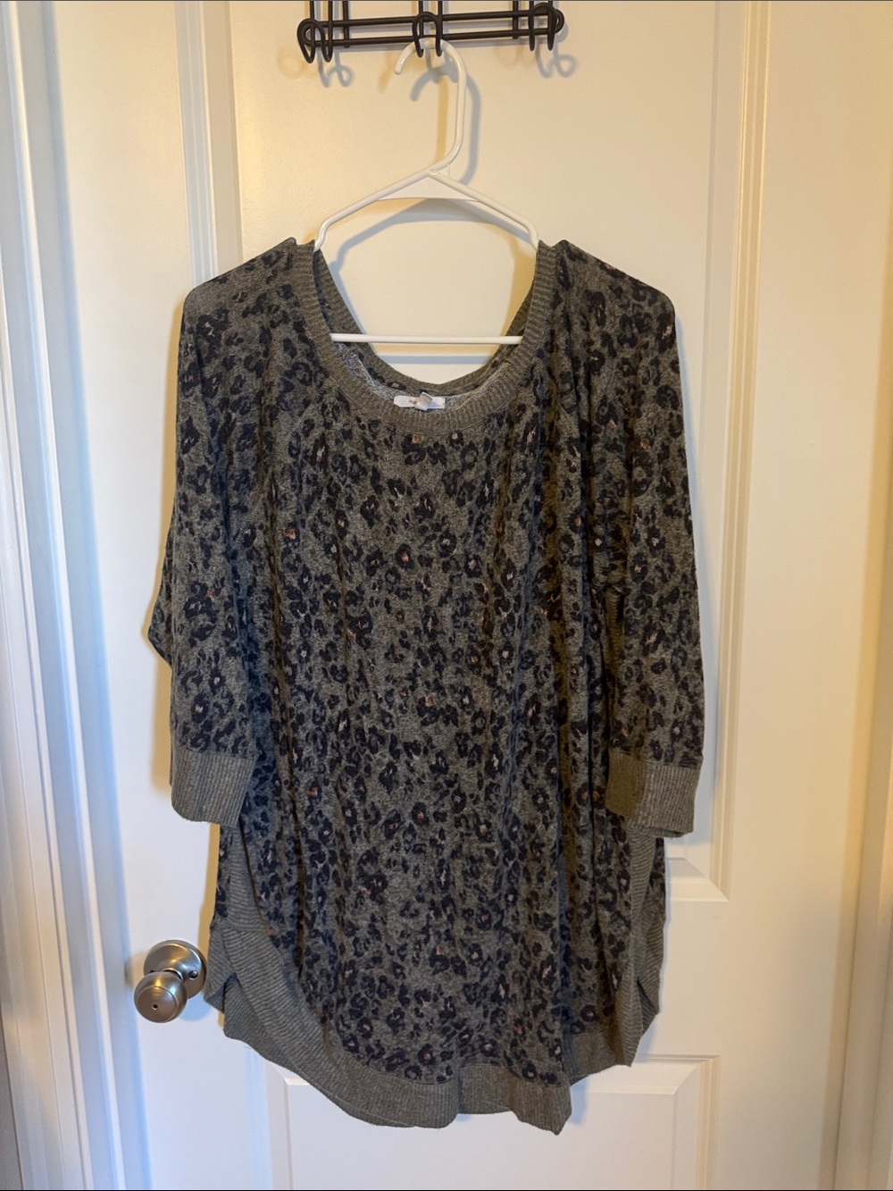 Maurices Olive Green Leopard Print Sweater